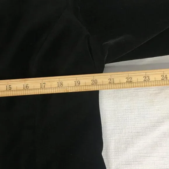 Black Velvet Blazer Rhinestone Buttons Jacket Womens XL - Picture 14 of 16